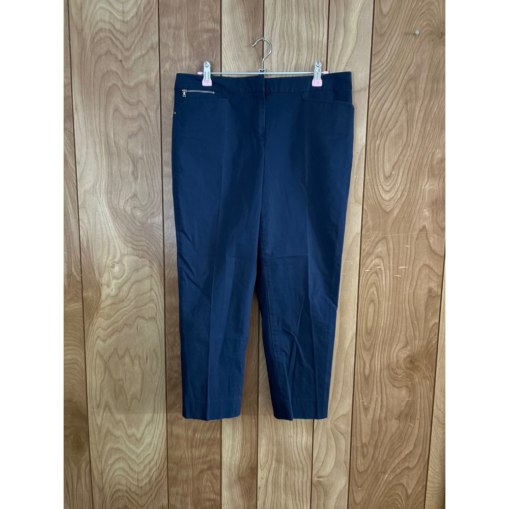 Jones New York Signature Petite Navy Blue Stretch Ankle Pants Trousers 10P